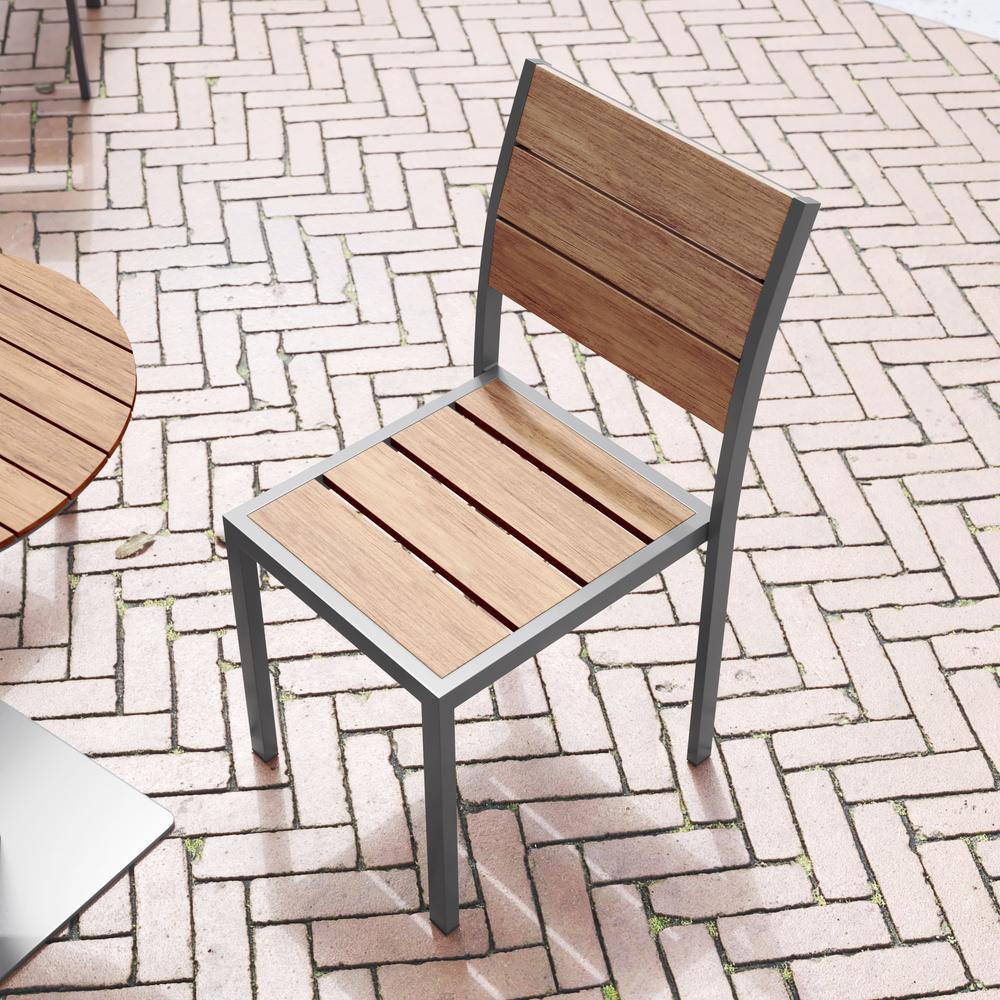 Modern Commercial Grade Patio Chair with Arms. Picture 9