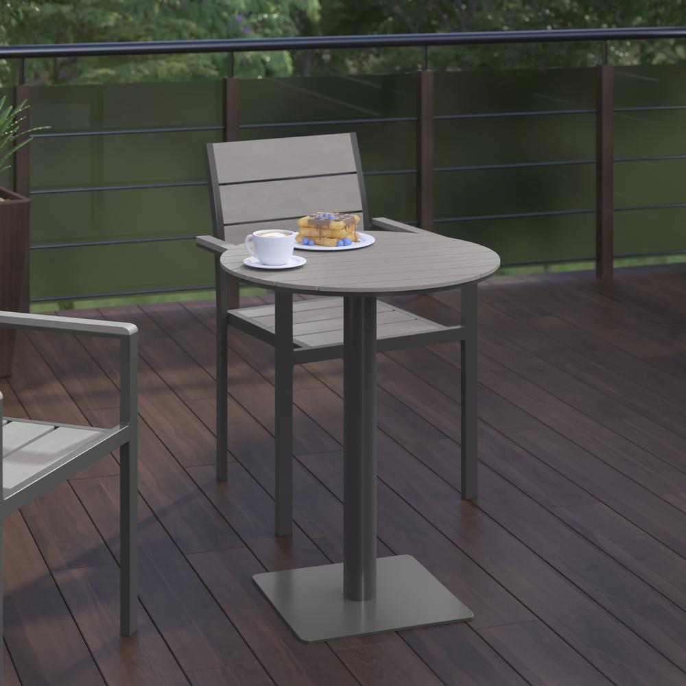 Modern Commercial Grade 24" Round Patio Dining Table. Picture 5