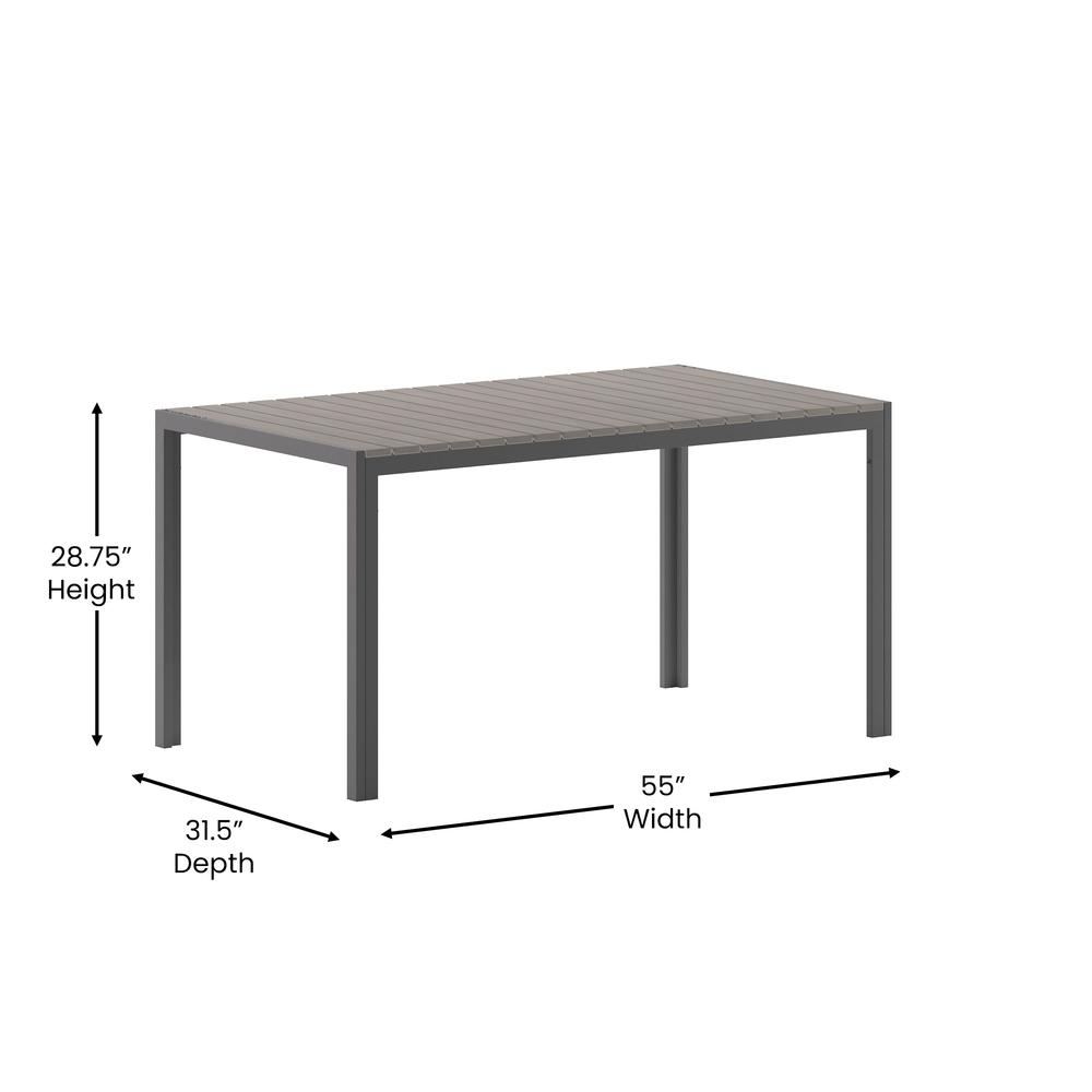 Modern Commercial Grade 55" x 31" Patio Dining Table. Picture 8