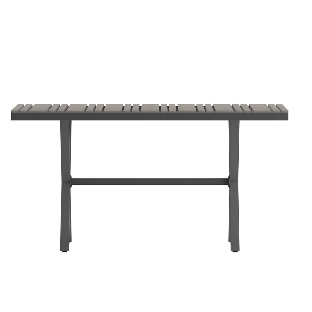 Modern Commercial Grade X-Frame Patio Dining Table. Picture 2