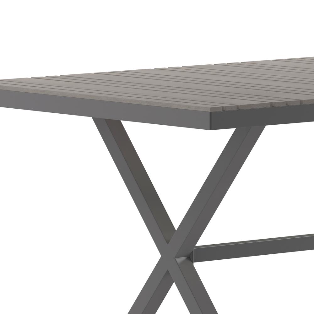 Modern Commercial Grade X-Frame Patio Dining Table. Picture 3