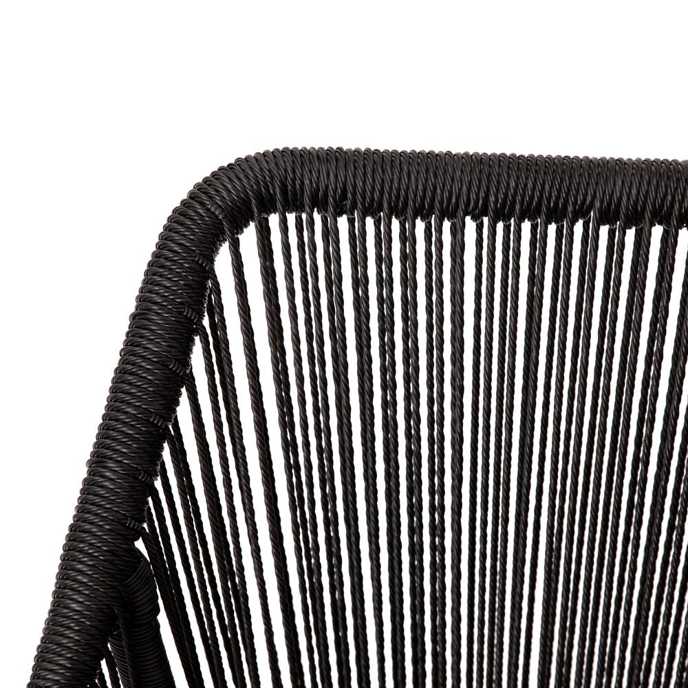 Set of 2 All-Weather Black Woven Stacking Club Chairs. Picture 14