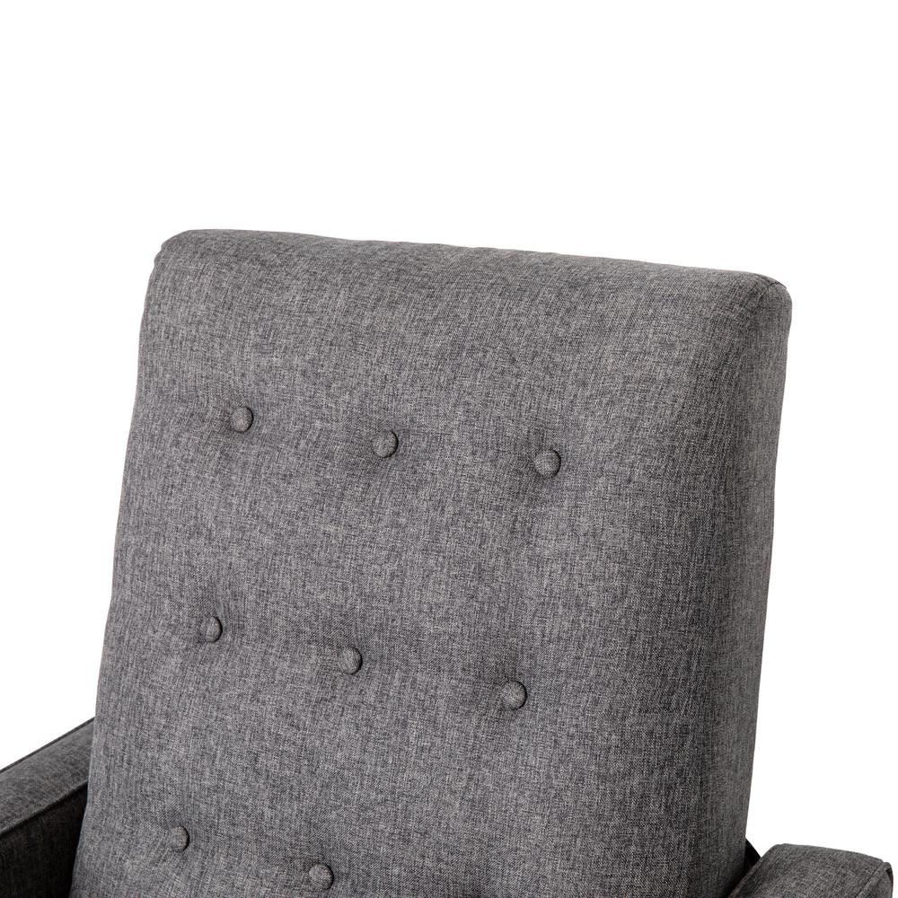 Fabric Upholstered Button Tufted Pushback Recliner in Gray for Residential, Use. Picture 13