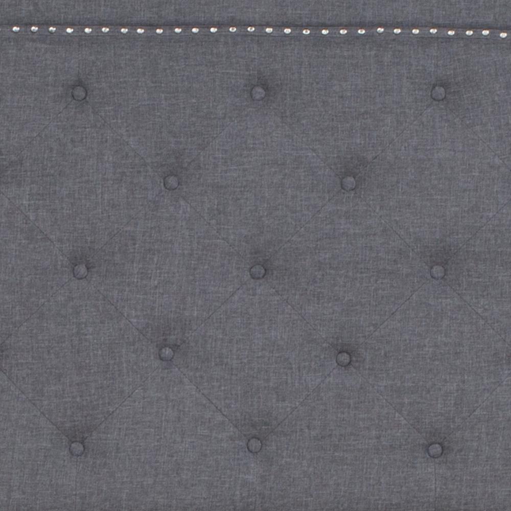 Full Size Tufted Upholstered Platform Bed in Light Gray Fabric. Picture 12