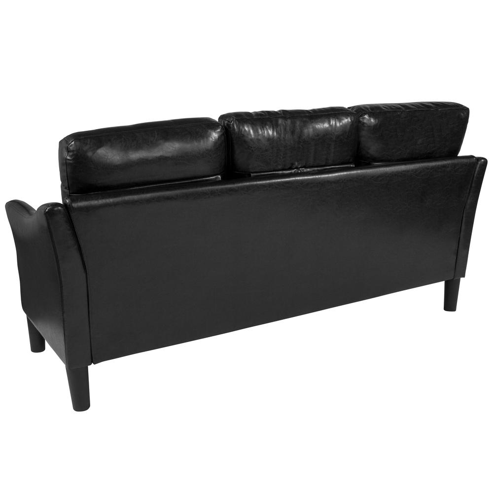 Asti Upholstered Sofa in Black LeatherSoft. Picture 3