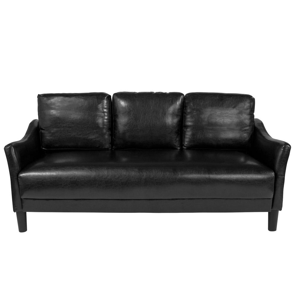 Asti Upholstered Sofa in Black LeatherSoft. Picture 4