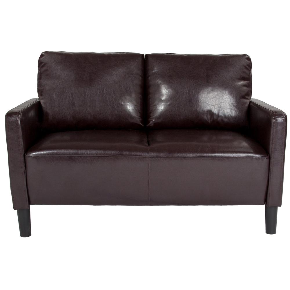 Washington Park Upholstered Loveseat in Brown LeatherSoft. Picture 4