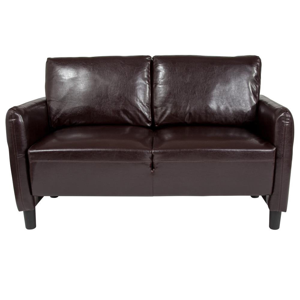 Candler Park Upholstered Loveseat in Brown LeatherSoft. Picture 4