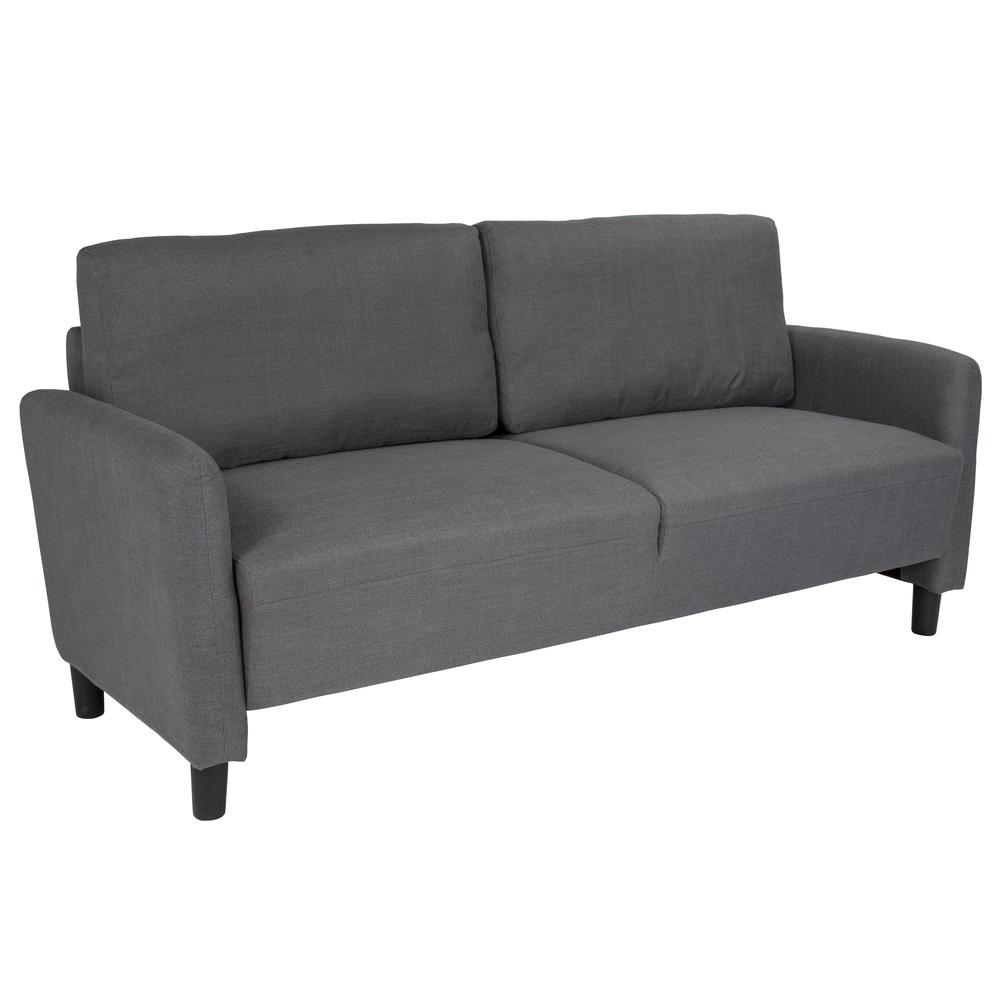 Candler Park Upholstered Sofa in Dark Gray Fabric. Picture 1