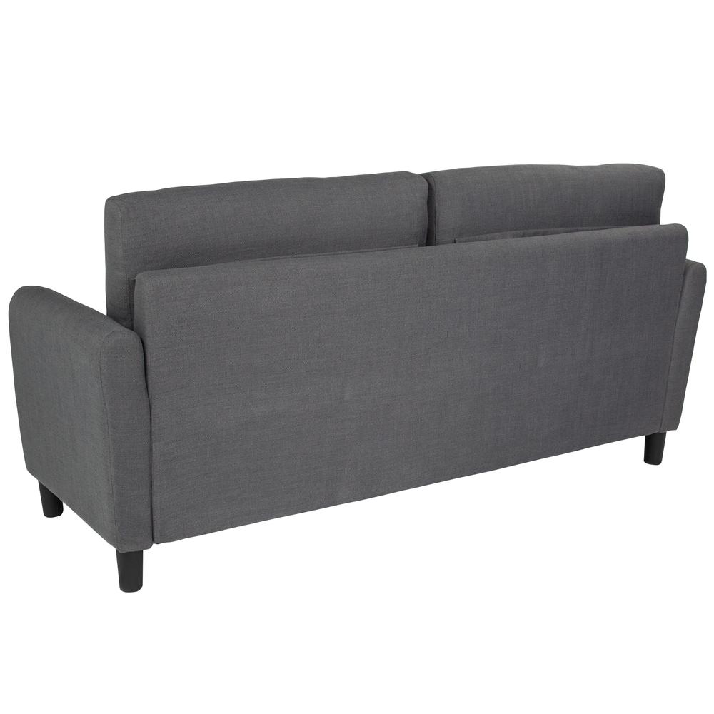 Candler Park Upholstered Sofa in Dark Gray Fabric. Picture 3