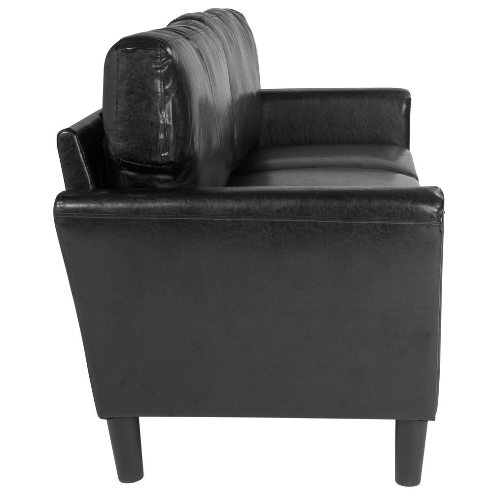 Bari Upholstered Sofa in Black LeatherSoft. Picture 2