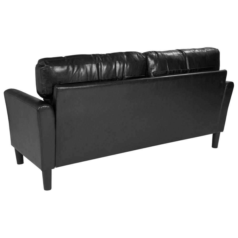 Bari Upholstered Sofa in Black LeatherSoft. Picture 3