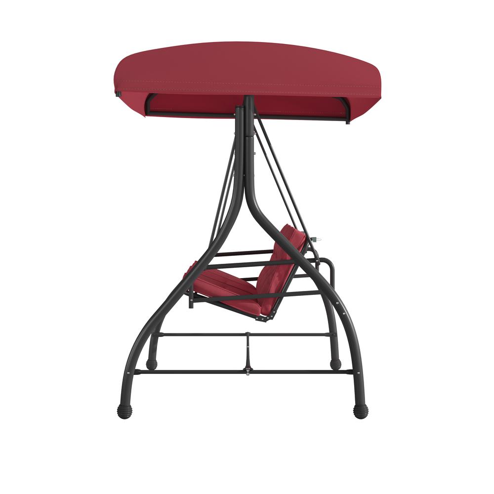 3-Seat Steel Converting Patio Swing Canopy Hammock with Cushions (Maroon). Picture 10