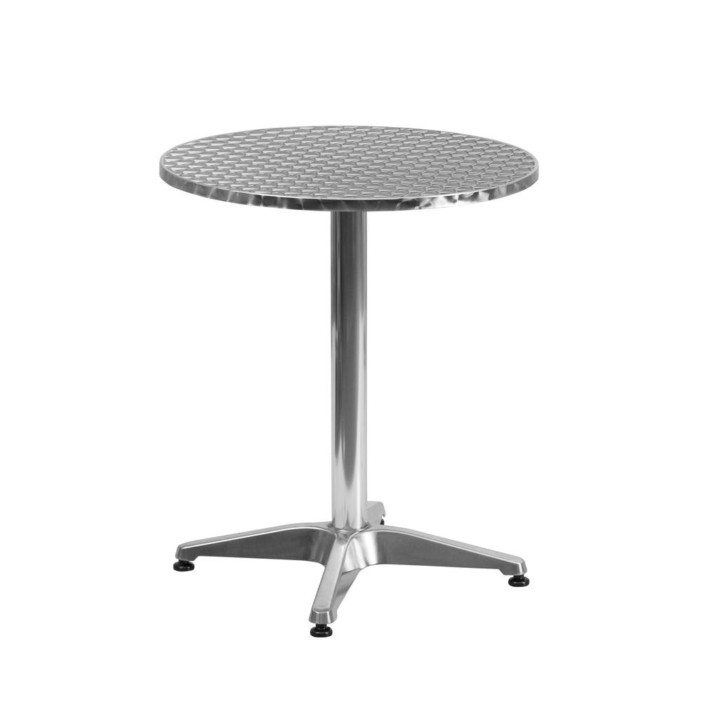 23.5'' Round Aluminum Indoor-Outdoor Table with Base. Picture 2
