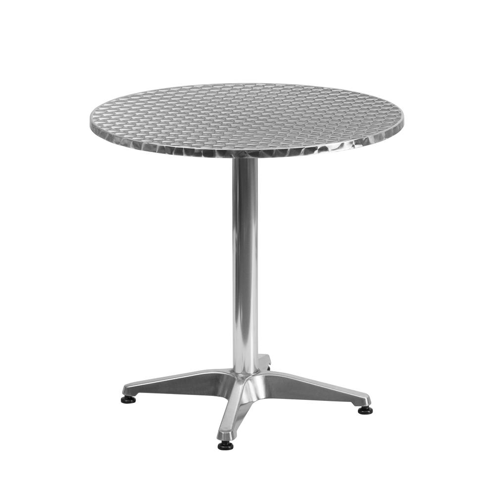 27.5'' Round Aluminum Indoor-Outdoor Table with Base. Picture 2