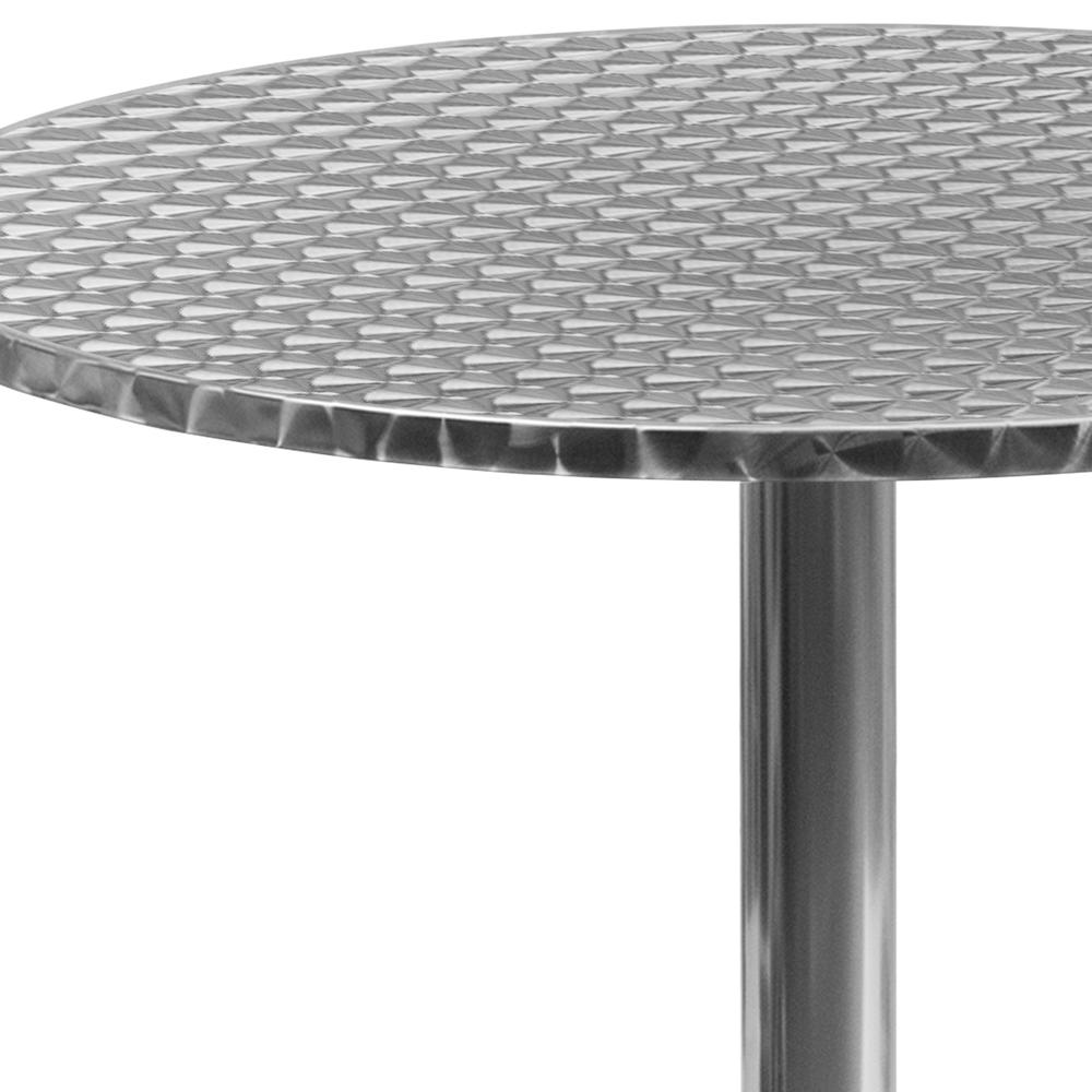 27.5'' Round Aluminum Indoor-Outdoor Table with Base. Picture 8