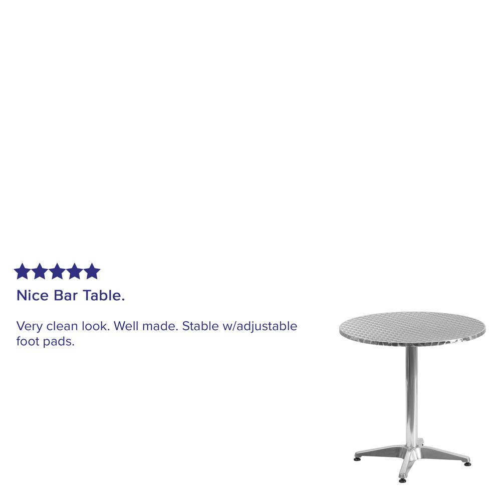 27.5'' Round Aluminum Indoor-Outdoor Table with Base. Picture 4