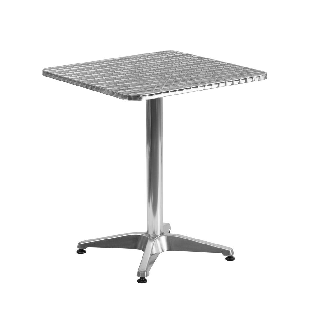 23.5'' Square Aluminum Indoor-Outdoor Table with Base. Picture 2