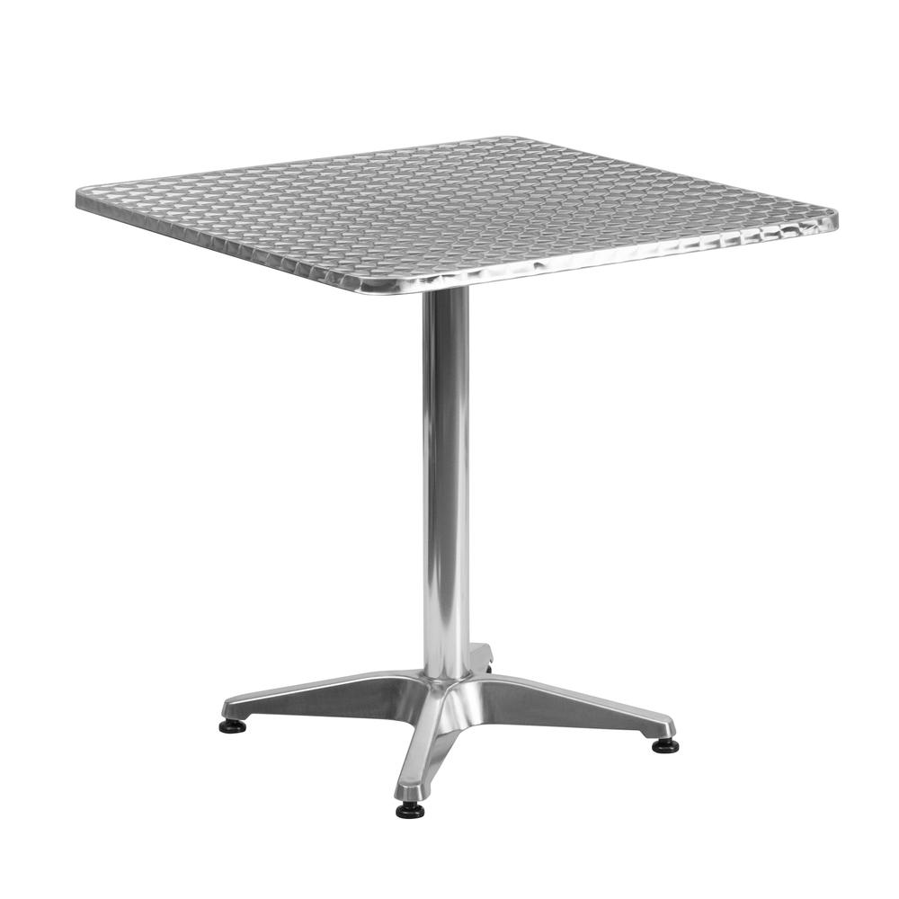 27.5'' Square Aluminum Indoor-Outdoor Table with Base. Picture 2