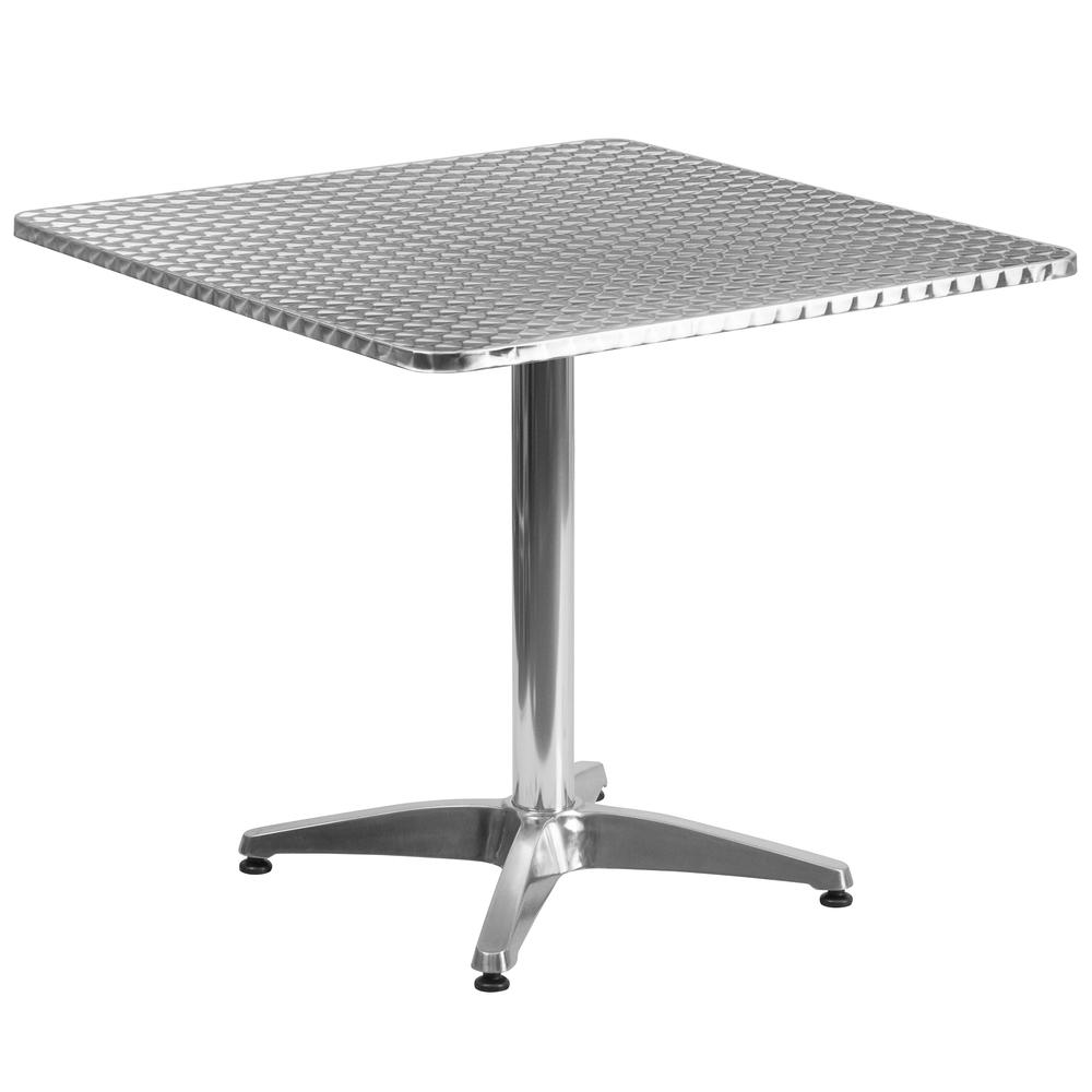 31.5'' Square Aluminum Indoor-Outdoor Table with Base. Picture 2