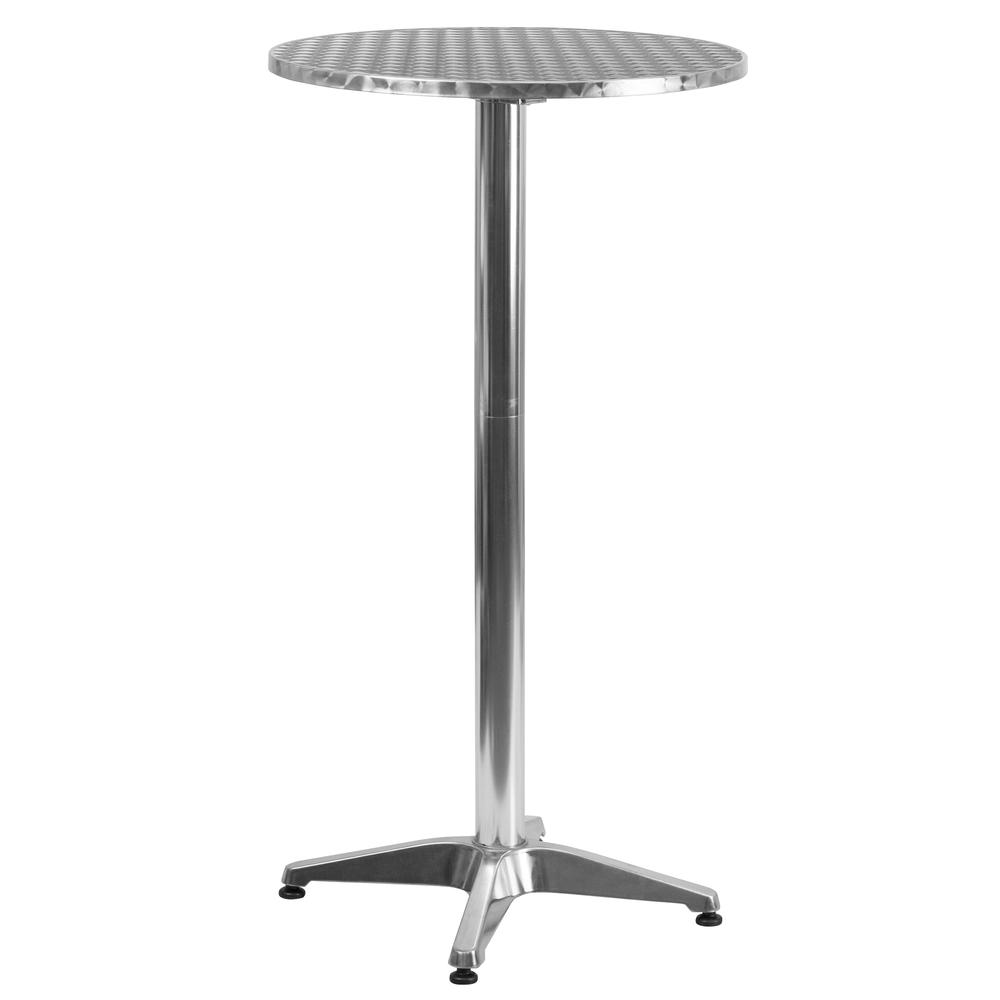 23.25" Round Aluminum Indoor-Outdoor Bar Height Table with Flip-Up Table. Picture 1