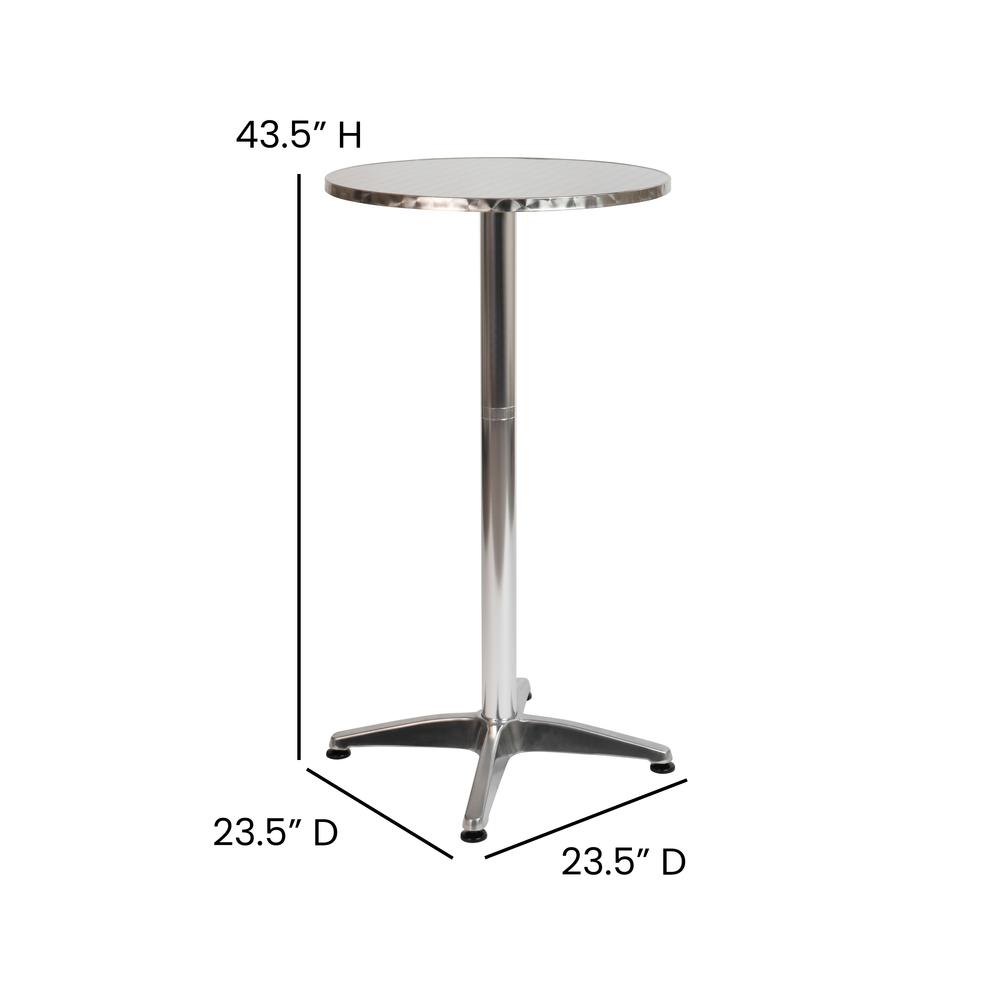 23.5" Round Aluminum Indoor-Outdoor Bar Height Table. Picture 5
