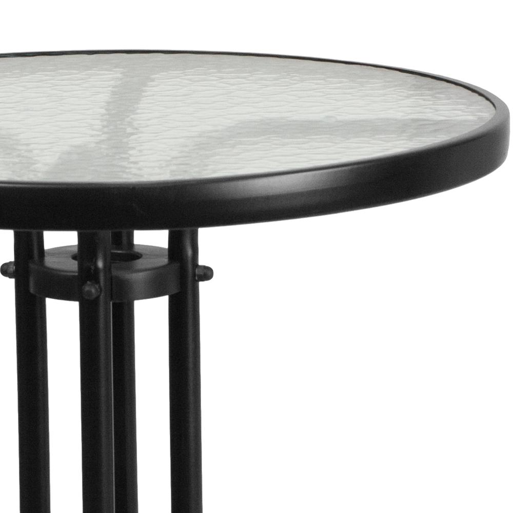 23.75'' Round Tempered Glass Metal Table. Picture 3