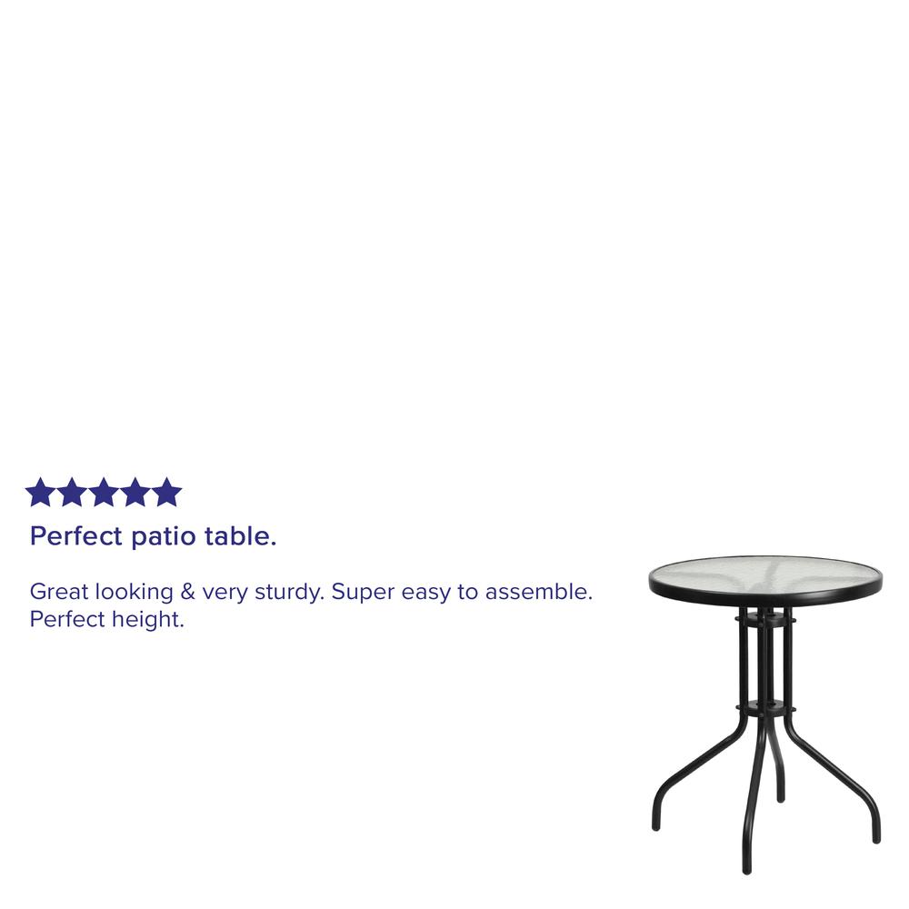 23.75'' Round Tempered Glass Metal Table. Picture 6