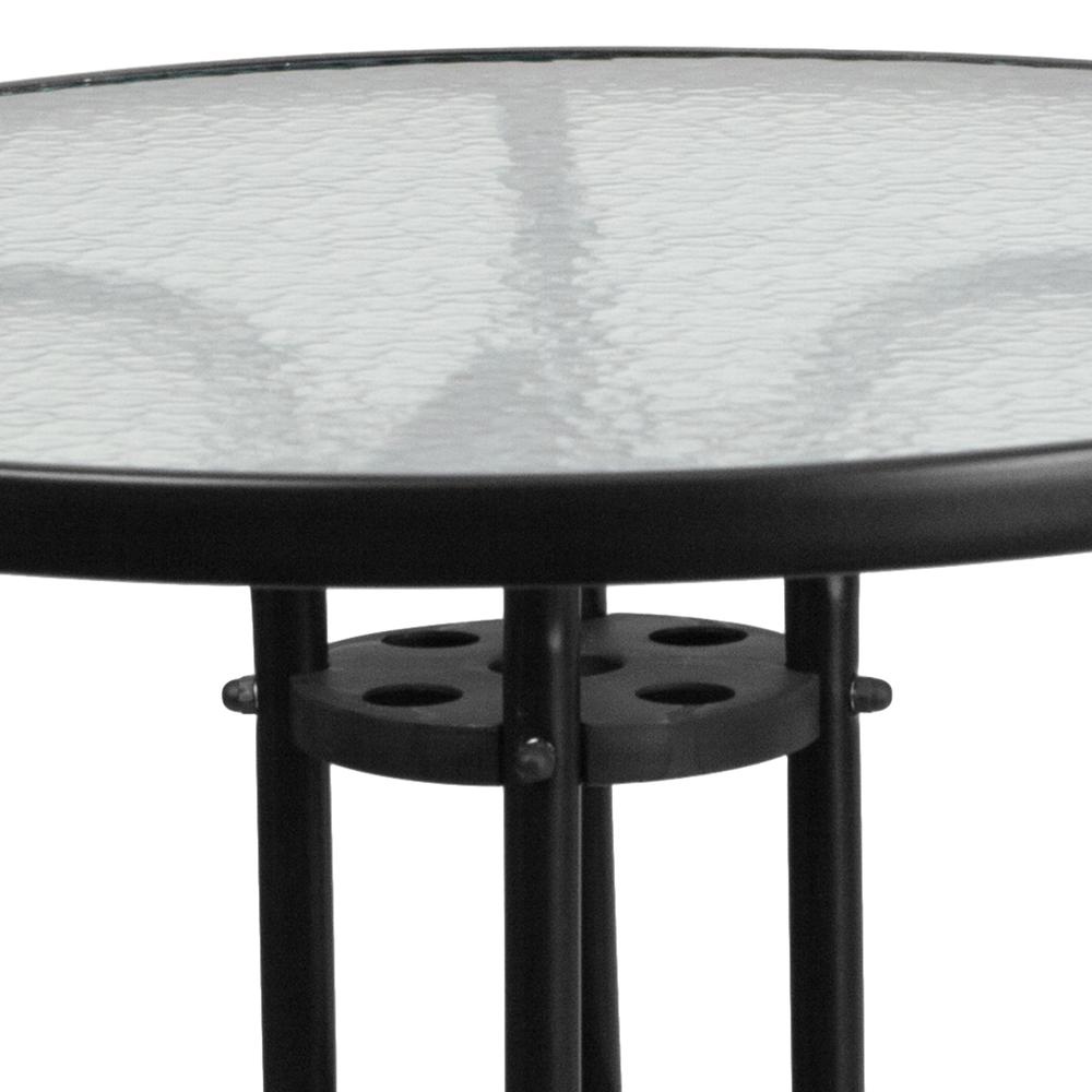 31.5'' Round Tempered Glass Metal Table. Picture 2