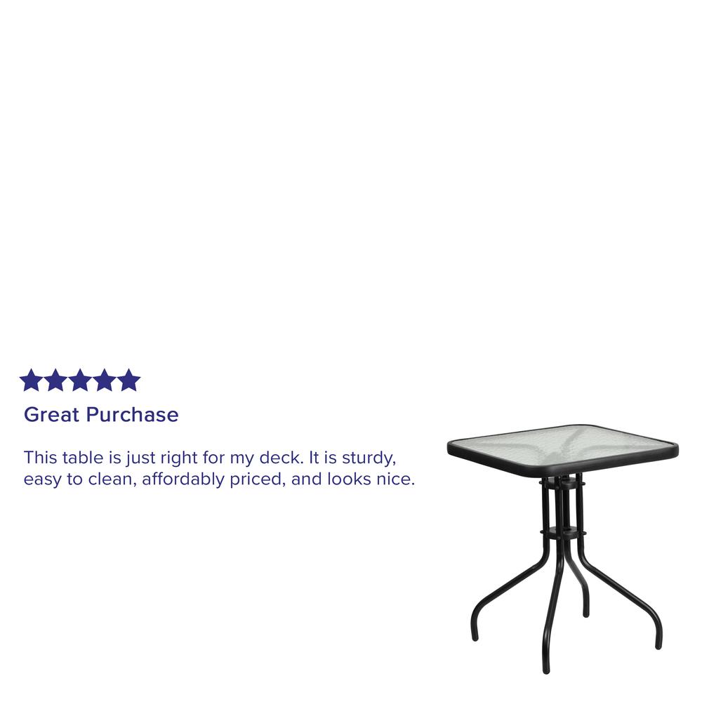 23.5'' Square Tempered Glass Metal Table. Picture 4
