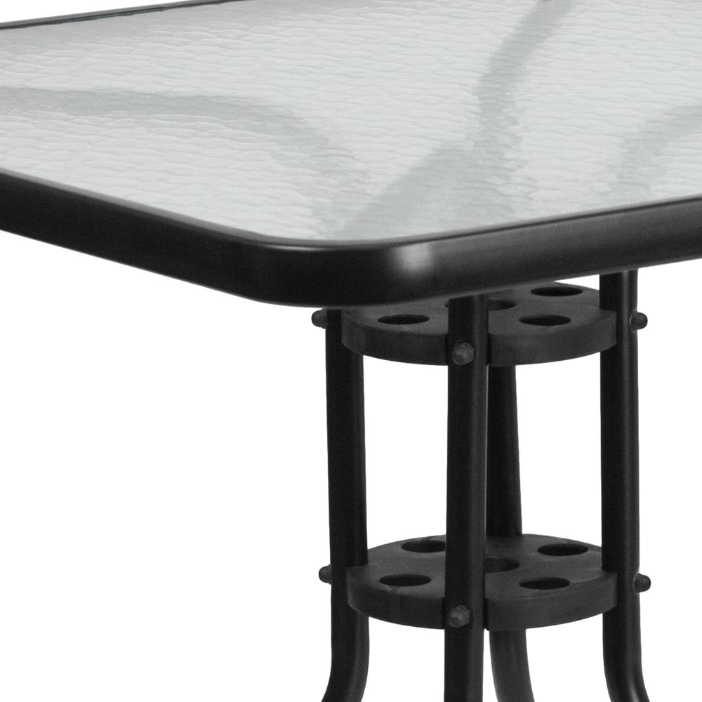 31.5'' Square Tempered Glass Metal Table. Picture 2