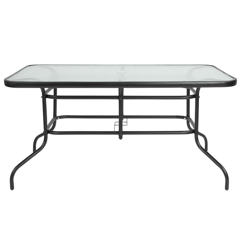 Rectangular Glass Patio Table with Seating for 6. Picture 2