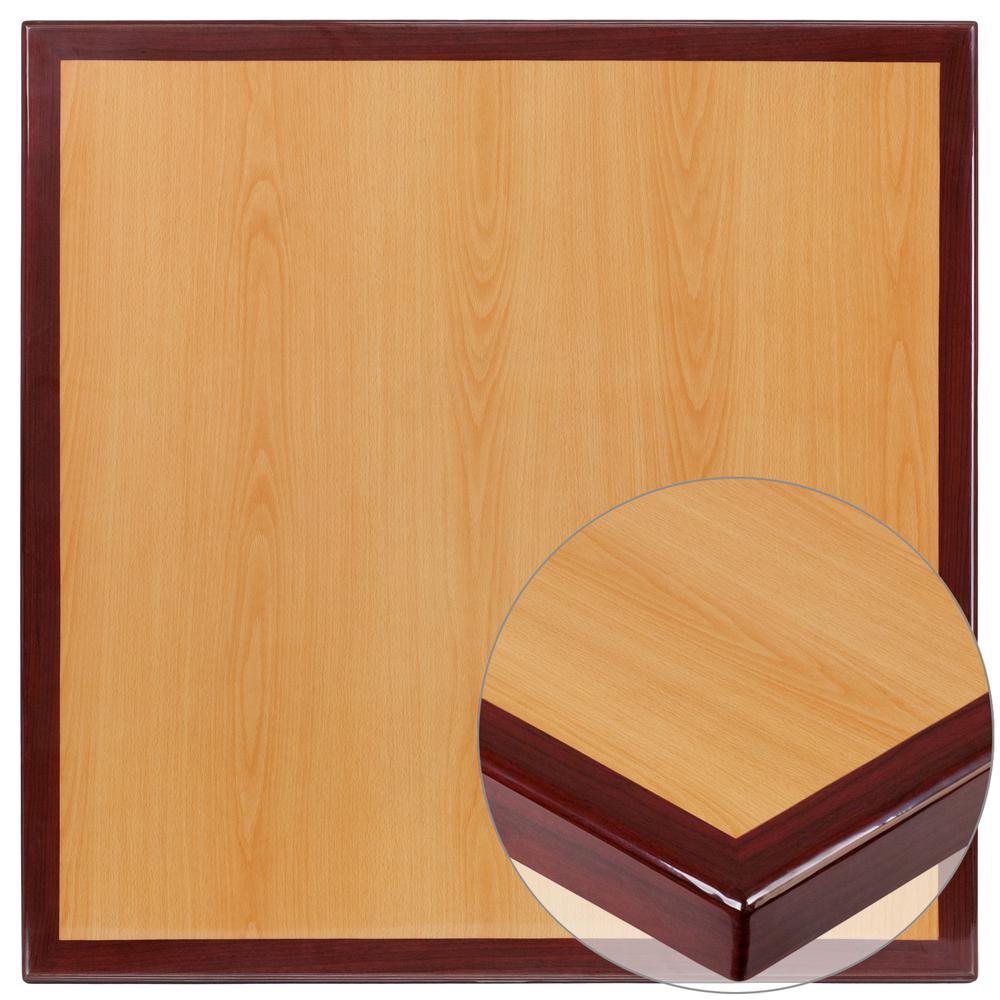 24'' 2-Tone High-Gloss Cherry / Mahogany Resin Table Top with 2'' Thick Drop-Lip. Picture 1