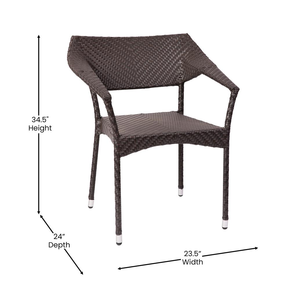 Modern Stackable Patio Dining Chair with Arms. Picture 8