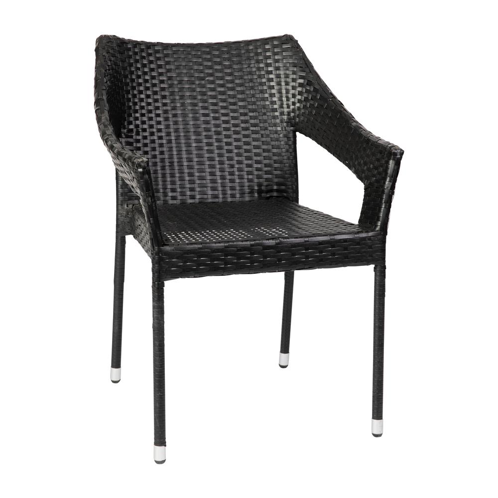 Modern Stackable Patio Dining Chair with Arms. Picture 3