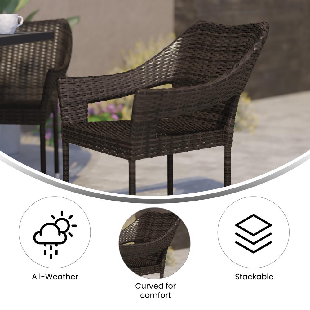 Modern Stackable Patio Dining Chair with Arms. Picture 7