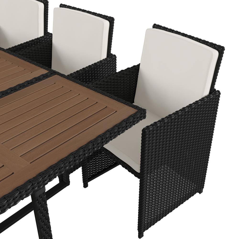 7 Piece Set, Space Saving Black Wicker Modular Chairs. Picture 8