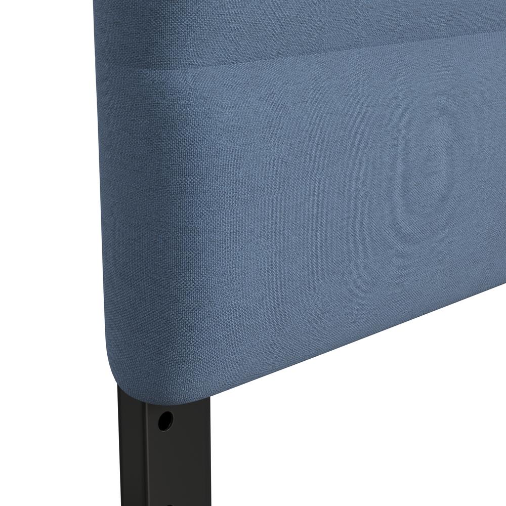 Paxton Full Channel Stitched Fabric Upholstered Headboard, Adjustable Height from  44.5" to 57.25" - Blue. Picture 9