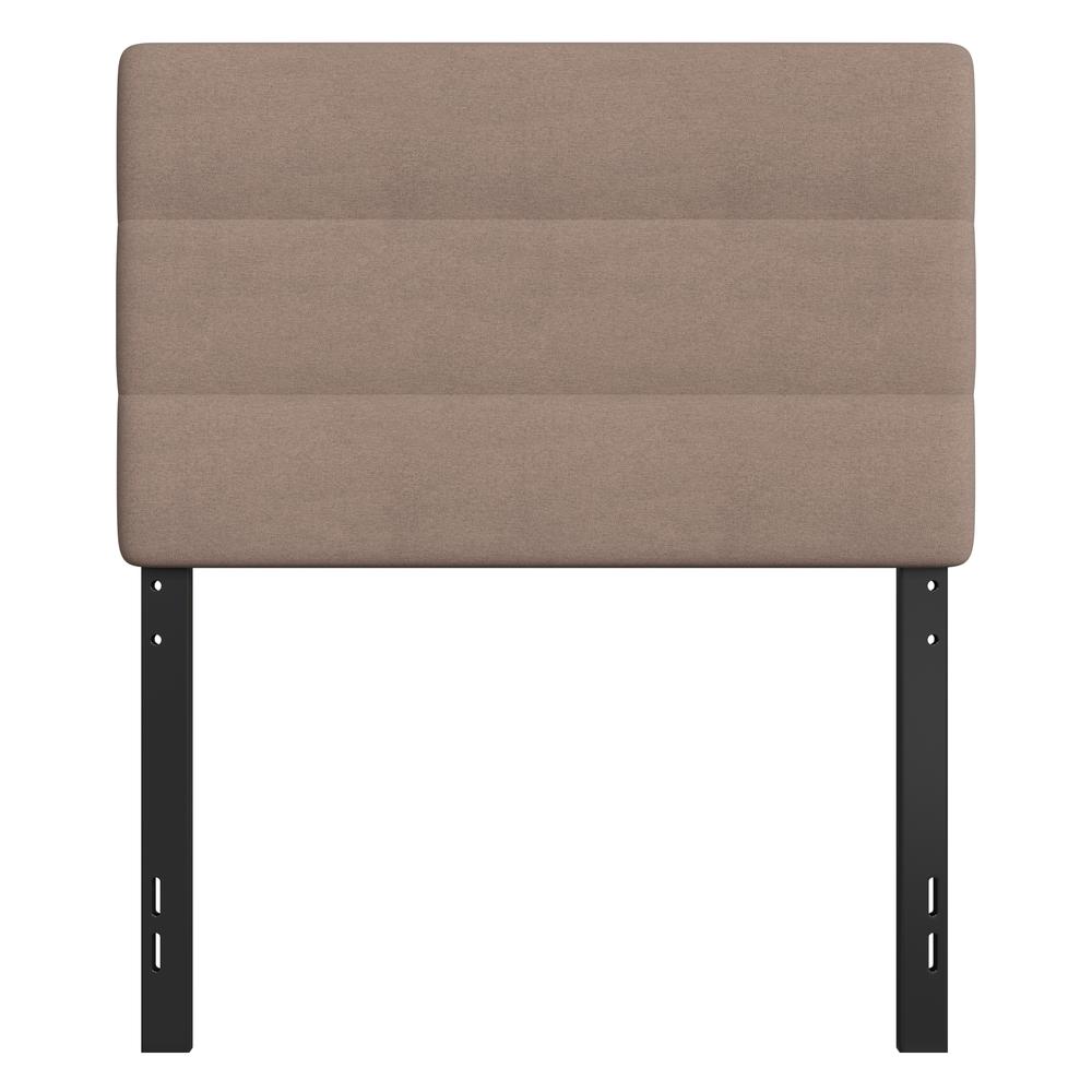 Paxton Twin Channel Stitched Fabric Upholstered Headboard, Adjustable Height from  44.5" to 57.25" - Taupe. Picture 11