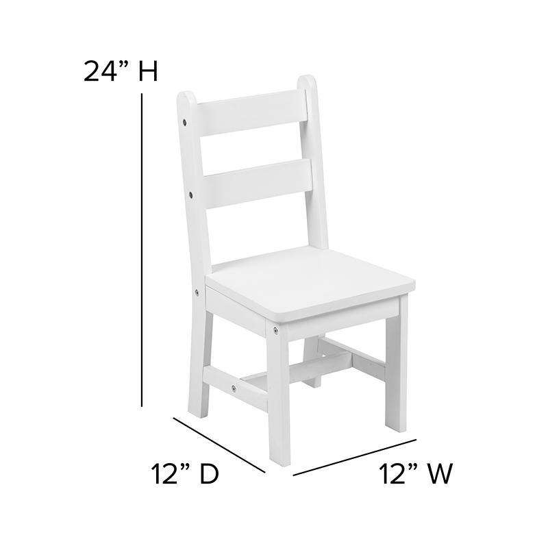 Solid Hardwood Table and Chair Set - 3 Piece Set - White. Picture 6