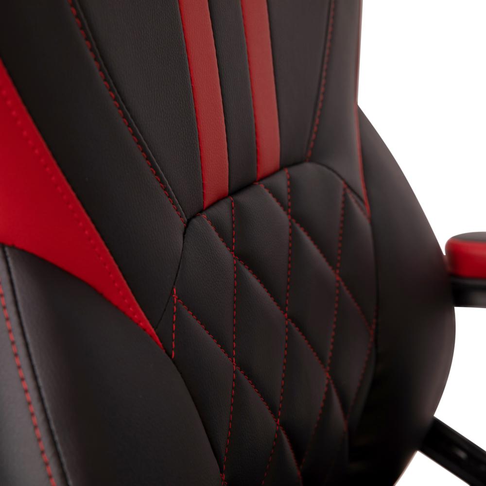 Ergonomic Office Computer Chair - Adjustable Black and Red Designer Gaming Chair - 360° Swivel - Red Dual Wheel Casters. Picture 11