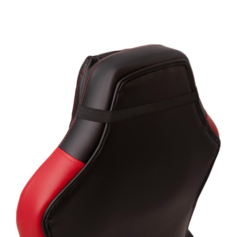 Ergonomic Office Computer Chair - Adjustable Black and Red Designer Gaming Chair - 360° Swivel - Red Dual Wheel Casters. Picture 13