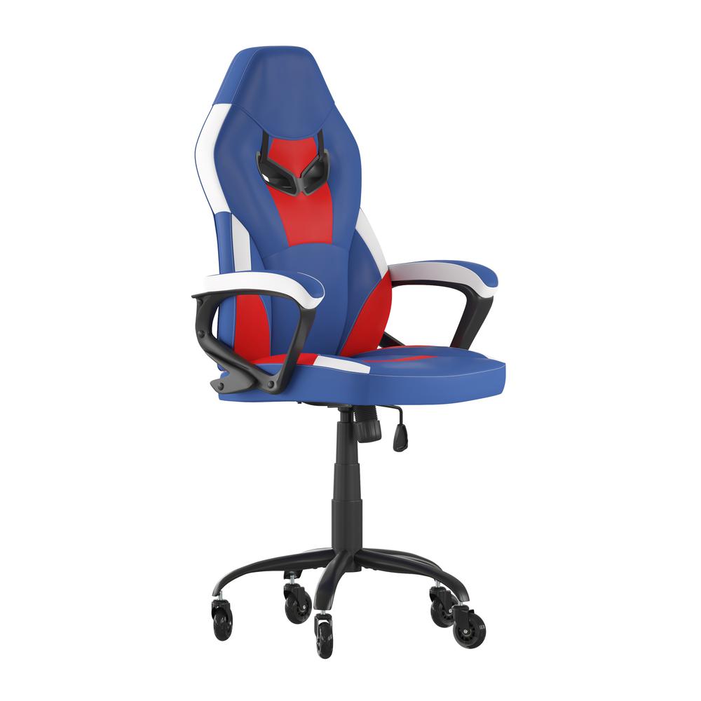 PC Office Computer Chair - Red, Blue Gaming Chair - 360° Swivel - Roller Wheels. Picture 2