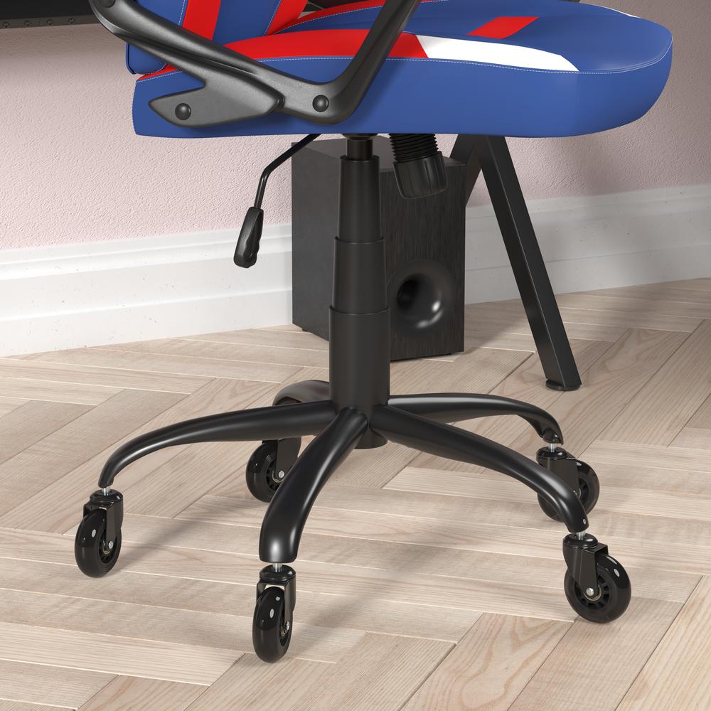 PC Office Computer Chair - Red, Blue Gaming Chair - 360° Swivel - Roller Wheels. Picture 7