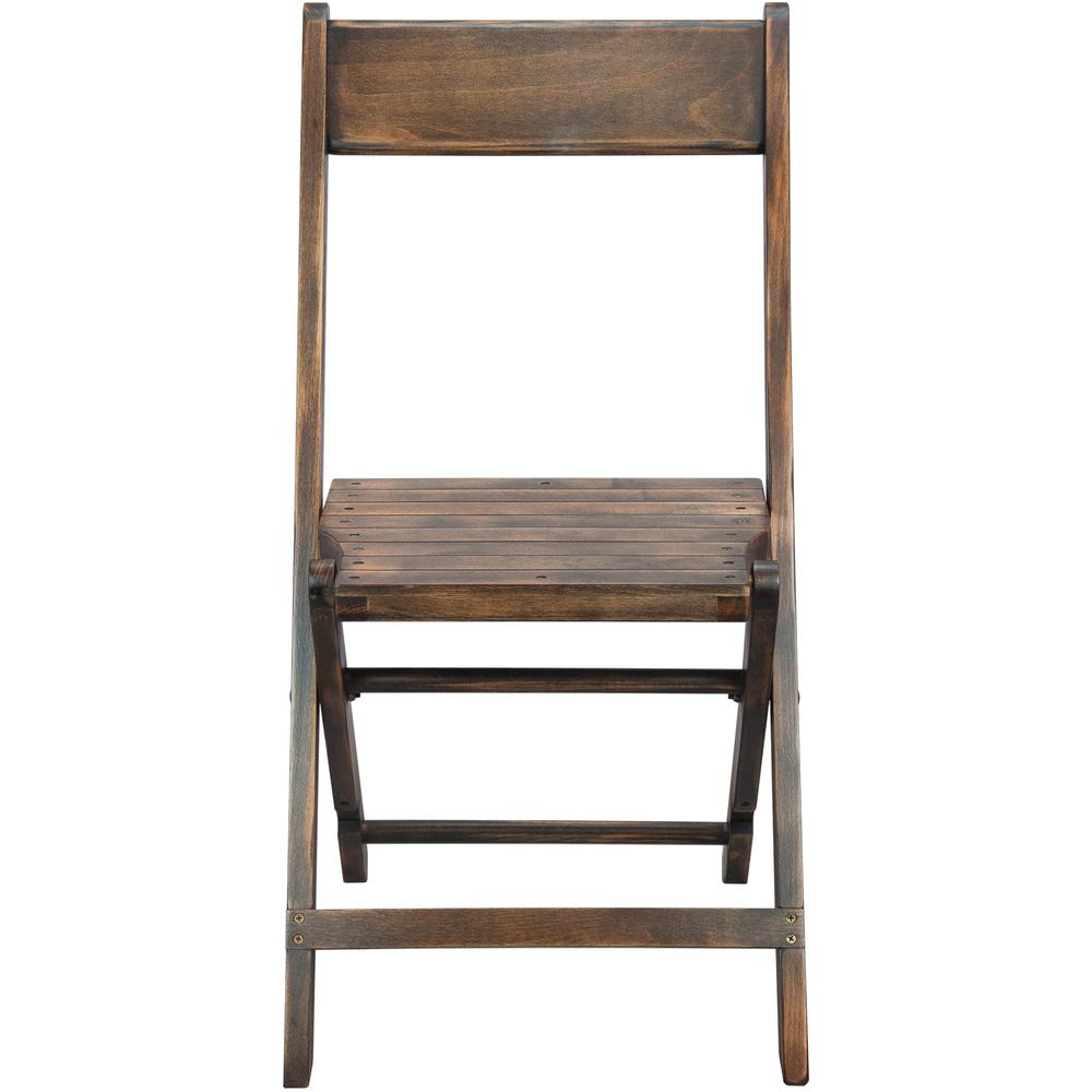 2-Pack Slatted Wood Folding Special Event Chair - Antique Black. Picture 8