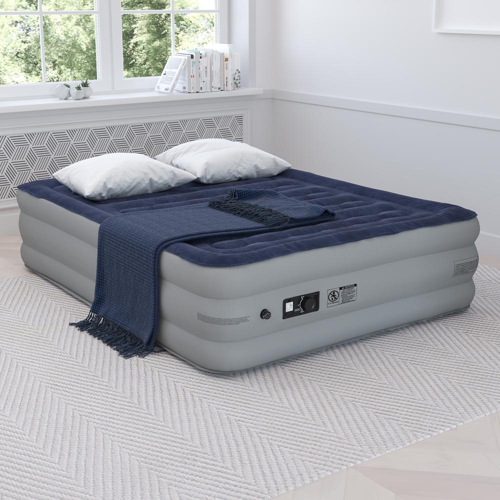 18 inch Air Mattress with ETL Certified Internal Electric Pump and Carrying Case - Queen. Picture 2