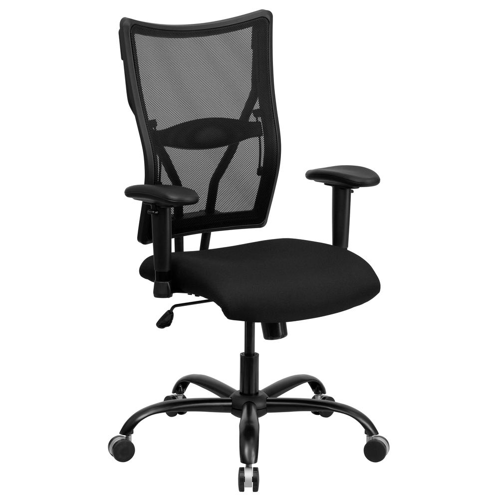 Big & Tall 400 lb. Rated Black Mesh Executive Swivel Ergonomic Office Chair with Adjustable Arms. Picture 1