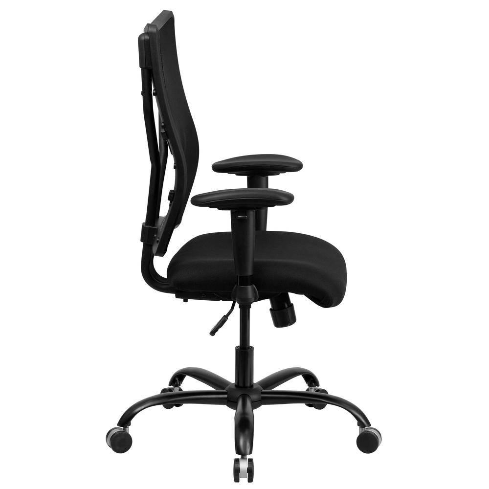 Big & Tall 400 lb. Rated Black Mesh Executive Swivel Ergonomic Office Chair with Adjustable Arms. Picture 2