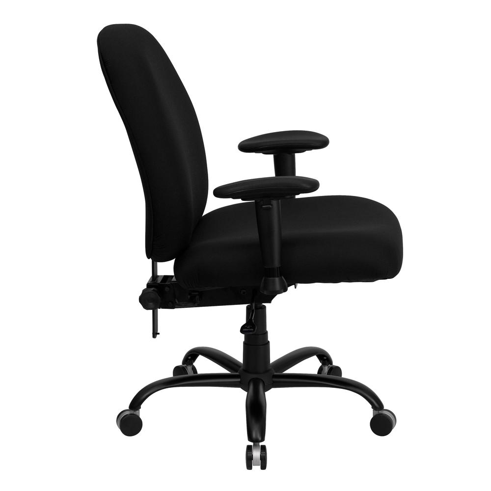 Big & Tall 400 lb. Rated High Back Black Fabric Executive Ergonomic Office Chair with Adjustable Back and Arms. Picture 2