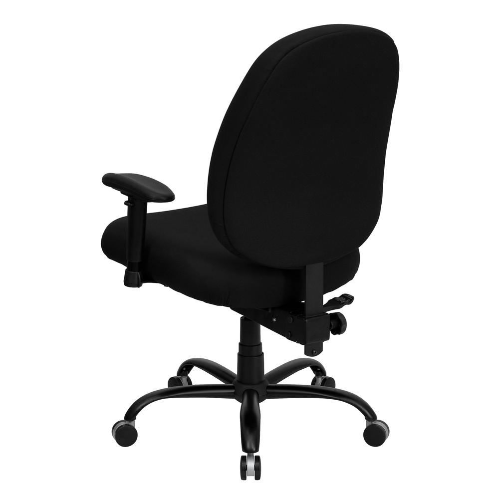 Big & Tall 400 lb. Rated High Back Black Fabric Executive Ergonomic Office Chair with Adjustable Back and Arms. Picture 3